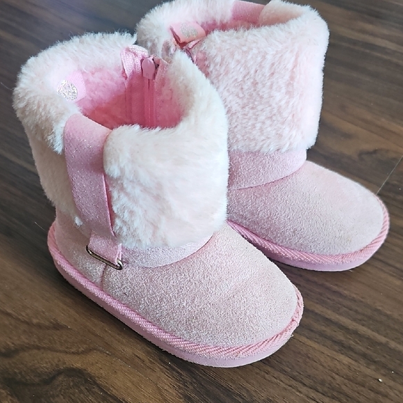 Other - Pink Fuzzy Baby Boots